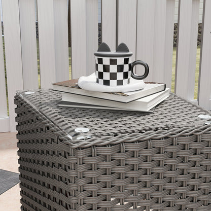 Outsunny Three-Piece Super Padded Rattan Set - Light Grey 