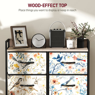 HOMCOM 6-Drawer Chest of Drawers - White 