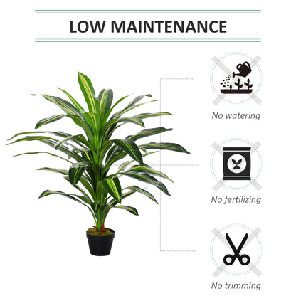 Outsunny Set of Two Artificial Dracaena Plants 