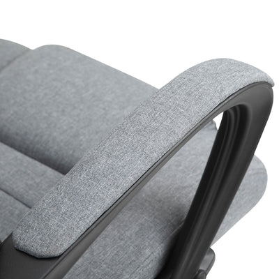 Vinsetto Office Chair, Computer Desk Chair, Linen Fabric Swivel Chair with Adjustable Height, Rolling Wheels for Home and Study, Grey 