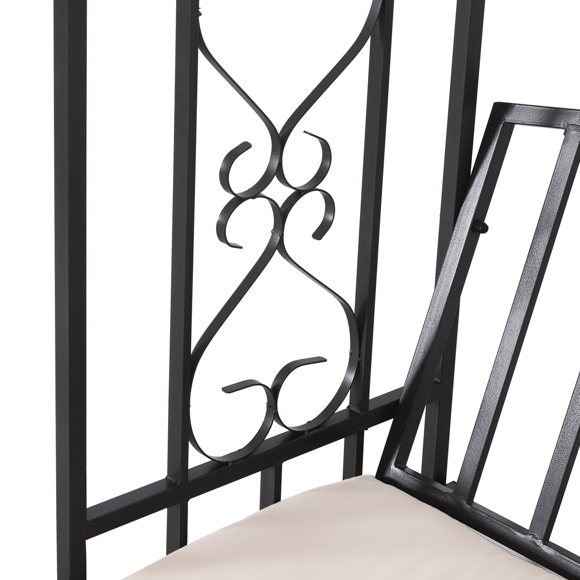 Outsunny Metal Frame Bench W/Arch, 114Lx60Wx206H cm-Grey 