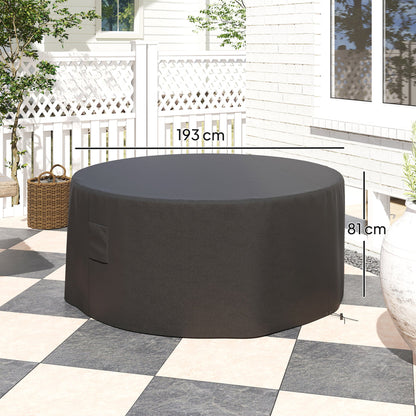 Outsunny Garden Patio Large Furniture Set Round Cover 600D Oxford Waterproof, Ф193 x 80H cm, Black 