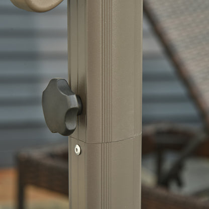 Outsunny 3m Beach Hanging Umbrella Parasol - Khaki 