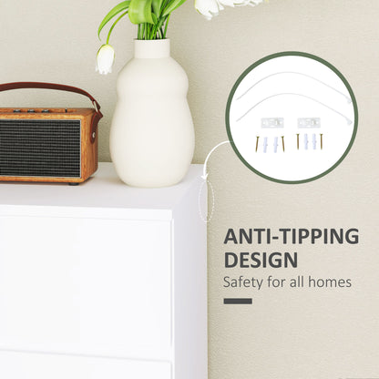 HOMCOM Chest of Drawers, 4-Drawer Storage Cabinets, Modern Dresser, Storage Drawer Unit for Bedroom 