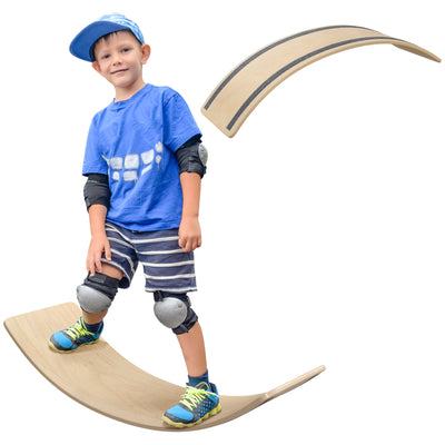 AIYAPLAY Wooden Balance Board for Children 3-8 Years Old, Natural Tone 