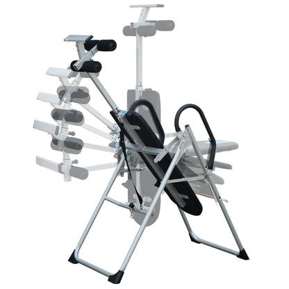 HOMCOM Foldable Gravity Inversion Table Back Therapy Home Fitness Bench Black 