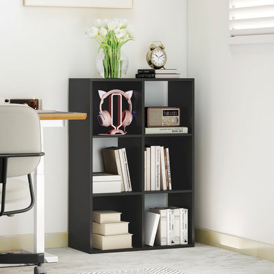HOMCOM 6-Cube Bookshelf - Black 