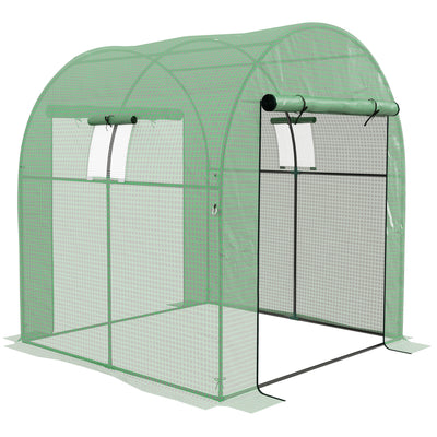 Outsunny 180 x 180cm Walk-In Polytunnel Greenhouse - Green 