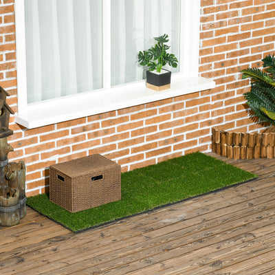Outsunny 10 PCs 30 x 30cm Artificial Grass Turf, 25mm Pile Height Grass Carpet Fake Grass Mat UV Resistance for Outdoor 