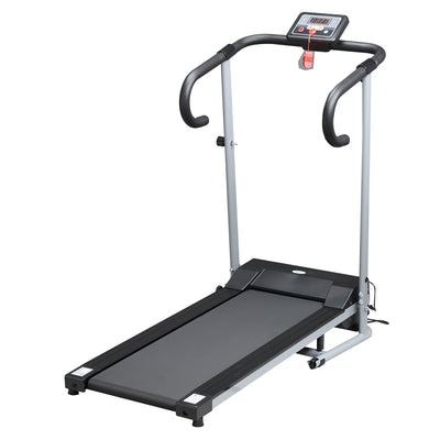 HOMCOM 1.25HP Motorised Electric Treadmill, 10km/h Folding Running Machine, Gym Fitness Exercise with LCD Monitor, Grey 