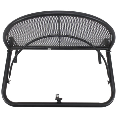 Outsunny Semi-Circular Attachable Balcony Hanging Coffee Table Adjustable Side Metal Table 