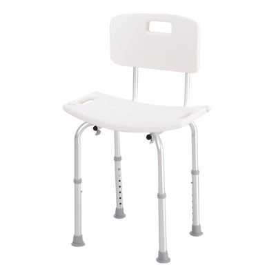 HOMCOM Bath Chair Shower Stool Safety Seat Bathroom Adjustable Positions Elderly Aids 