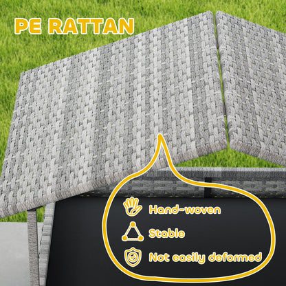 PawHut Extendable Elevated Dog Bed, Rattan Dog House, with Water-Resistant Roof, Removable Cushion, Charcoal Grey 