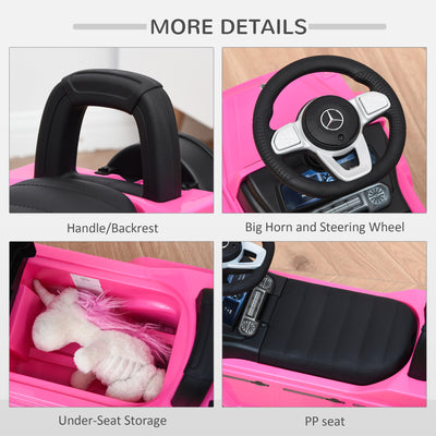 HOMCOM 3 in 1 Kids Ride On Car G350 Licensed Foot To Floor Slider Toddler Push Along NO POWER Pink 12-36 months 