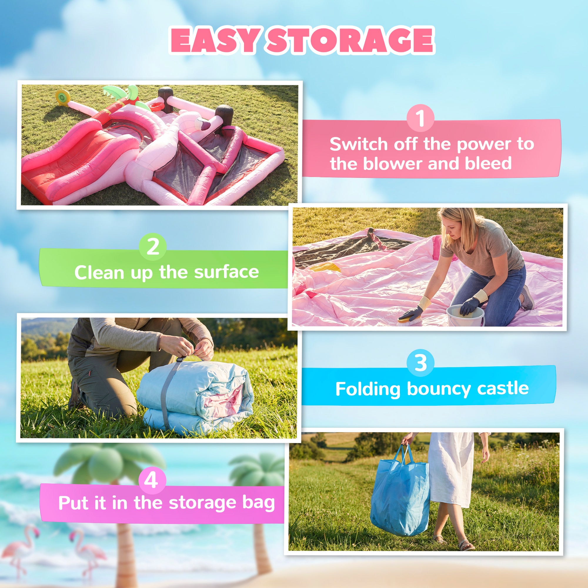 AIYAPLAY Inflatable Bounce House for Kids with Slide, Ball Pit, Basketball Hoop and Blower for Indoor Outdoor Garden, Pink 