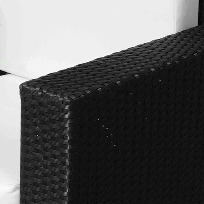 Outsunny Single Seater Rattan Chair Sofa with 10 cm Thick Padded Cushion, All-Weather PE Wicker Weave Garden Armchair with Armrests, Black 