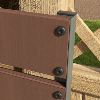 Outsunny Raised Bed for Garden, Planter with Trellis for Climbing Plants, Vines, Planter Box with Drainage Gap, Light Brown 