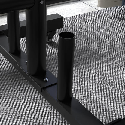 SPORTNOW Weight Rack for Olympic Weight Plate, 3 Tier Weight Tree for 2 inch Plates and Bars, Weight Organiser Stand with 4 Transport Wheels and Clamps for Home Gym, Max Load 200kg, Black 