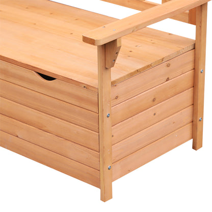 Outsunny Two-Seater Garden Storage Bench - Natural 