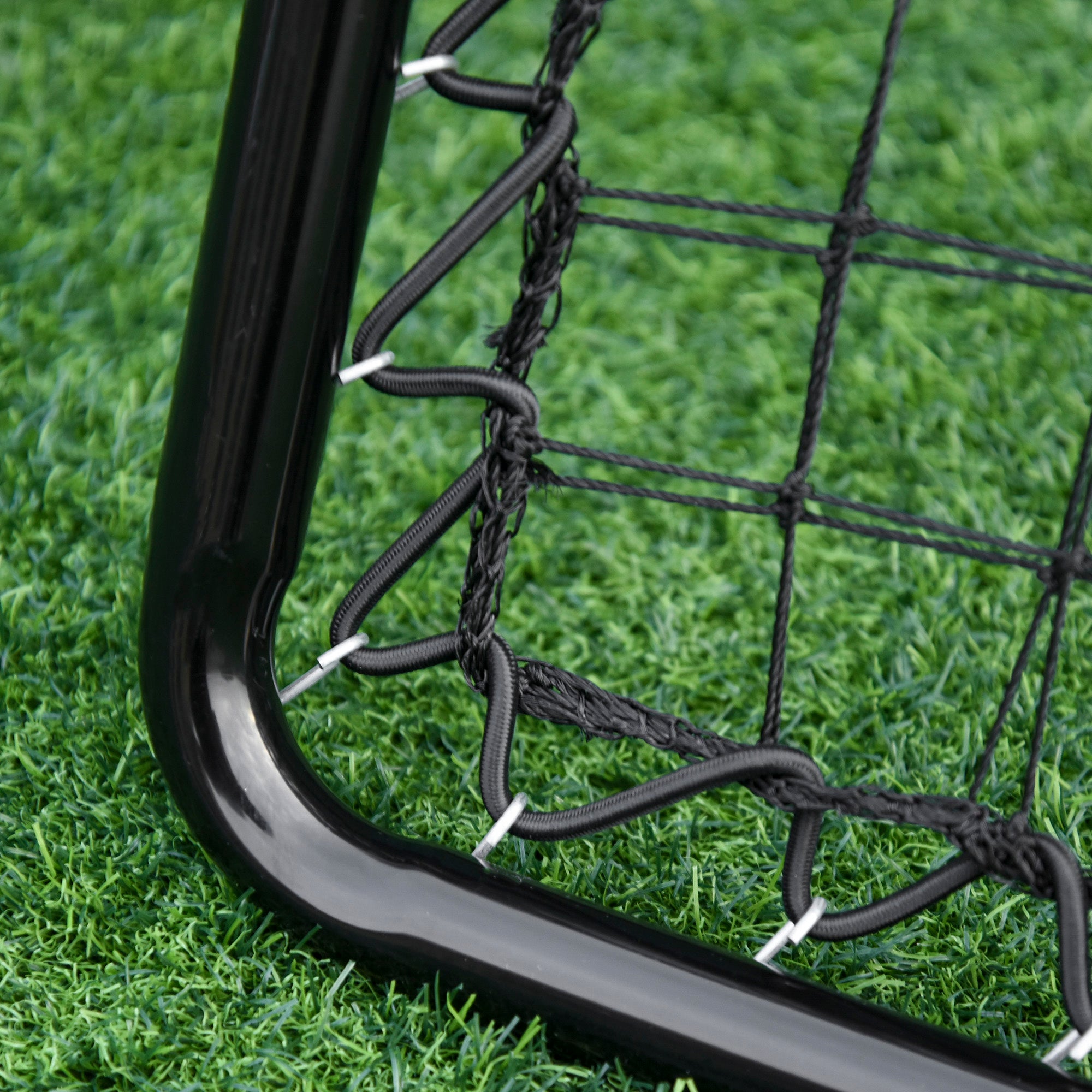 HOMCOM Angle Adjustable Double Sided Rebounder Net Training Aid Target Soccer Goal Kickback For Football, Baseball, Basketball - 75L x 75W cm 