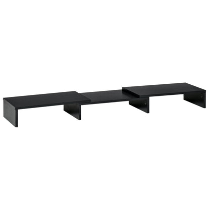Vinsetto Dual Monitor Stand Riser with Adjustable Length and Angle, Screen Riser for Laptop, Computer, PC, Printer, TV, Black 