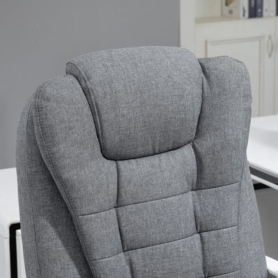 Vinsetto Heated 6 Points Vibration Massage Executive Office Chair Adjustable Swivel Ergonomic High Back Desk Chair Recliner with Footrest Grey 