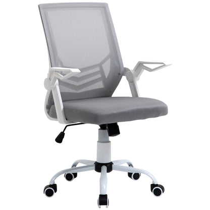 Vinsetto Office Chair, Ergonomic Desk Chair, Executive Computer Chair with 90° Flip-up Armrest and Lumbar Support, Adjustable Height for Home/Office, Grey 