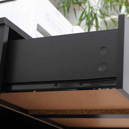 Vinsetto Printer Stand Mobile Printer Cabinet with Storage, Open Shelf, Drawer for Home Office, 60cm x 39cm x 80cm, Black 