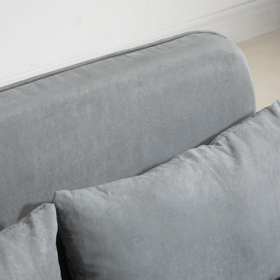 HOMCOM Two-Seater Click-Clack Sofa Bed - Light Grey 