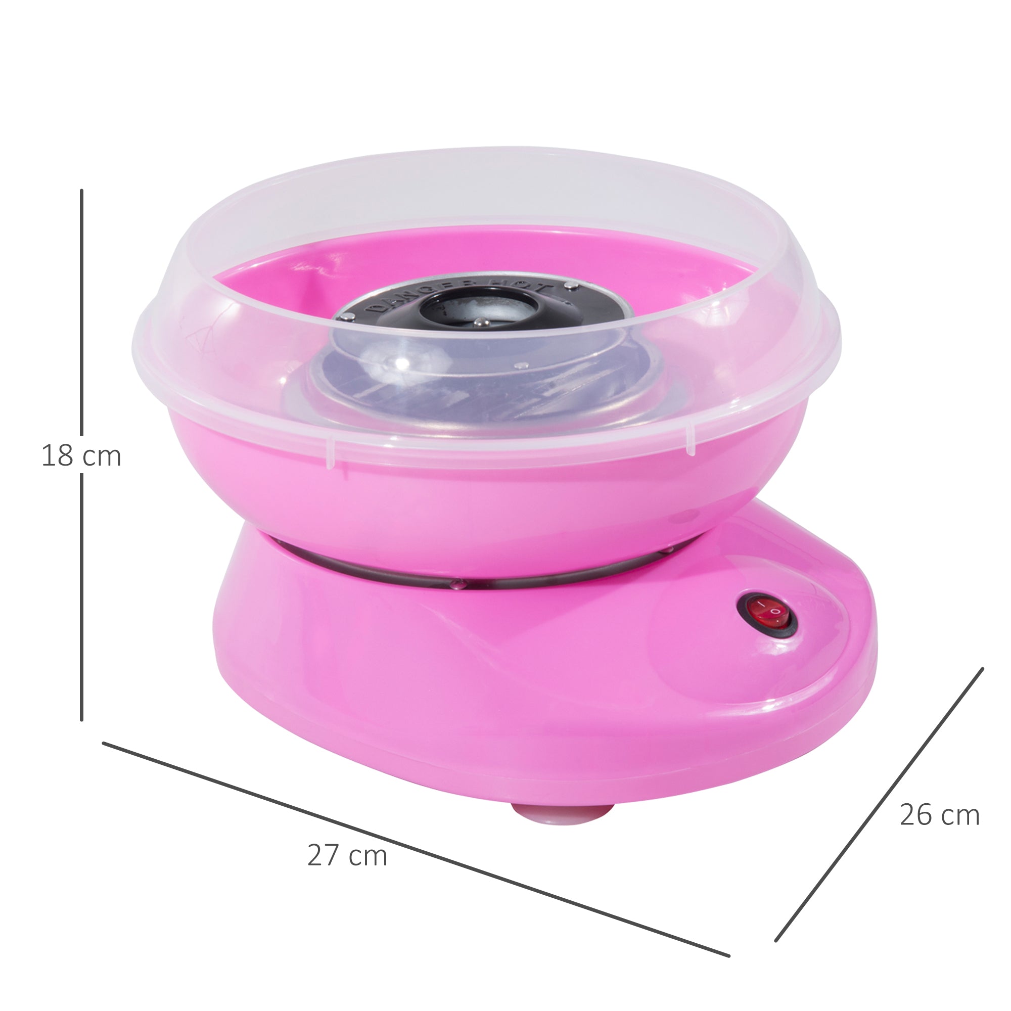 HOMCOM Candy Floss Machine Electric Cotton Candy Maker Gadgetry 450W (Pink) 