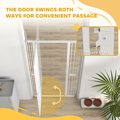 PawHut 180cm Extra Tall Pet Gate with 3.5 cm Narrow Gap, Pressure Mounted No Drilling Cat Gate for Doorways, 76-104cm Width 