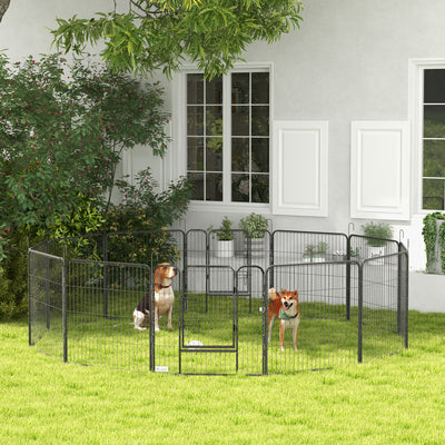 PawHut 12 Panels Heavy Duty Puppy Playpen, for Small Dogs, Indoor and Outdoor Use - Silver 
