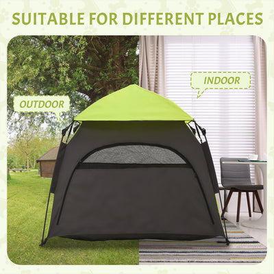 PawHut Foldable Dog Cat Tent with Water-Resistant Oxford, Carry Bag for Extra Large Dog, Green 