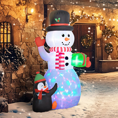 Outsunny 8ft Inflatable Christmas Snowman, with Accessories 