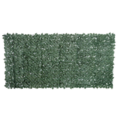 Outsunny 1-Piece Artificial Leaf Hedge Screen Privacy Fence Panel for Garden Outdoor Indoor Decor, Dark Green, 3M x 1.5M 