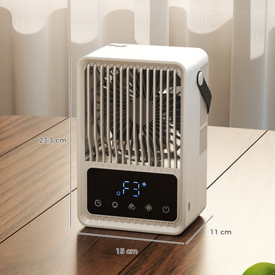 HOMCOM Portable Air Conditioner, 4-in-1 Mini Air Cooler with 3 Wind Speed, 2 Mist Mode, 7 Colour RGB Light, Black 