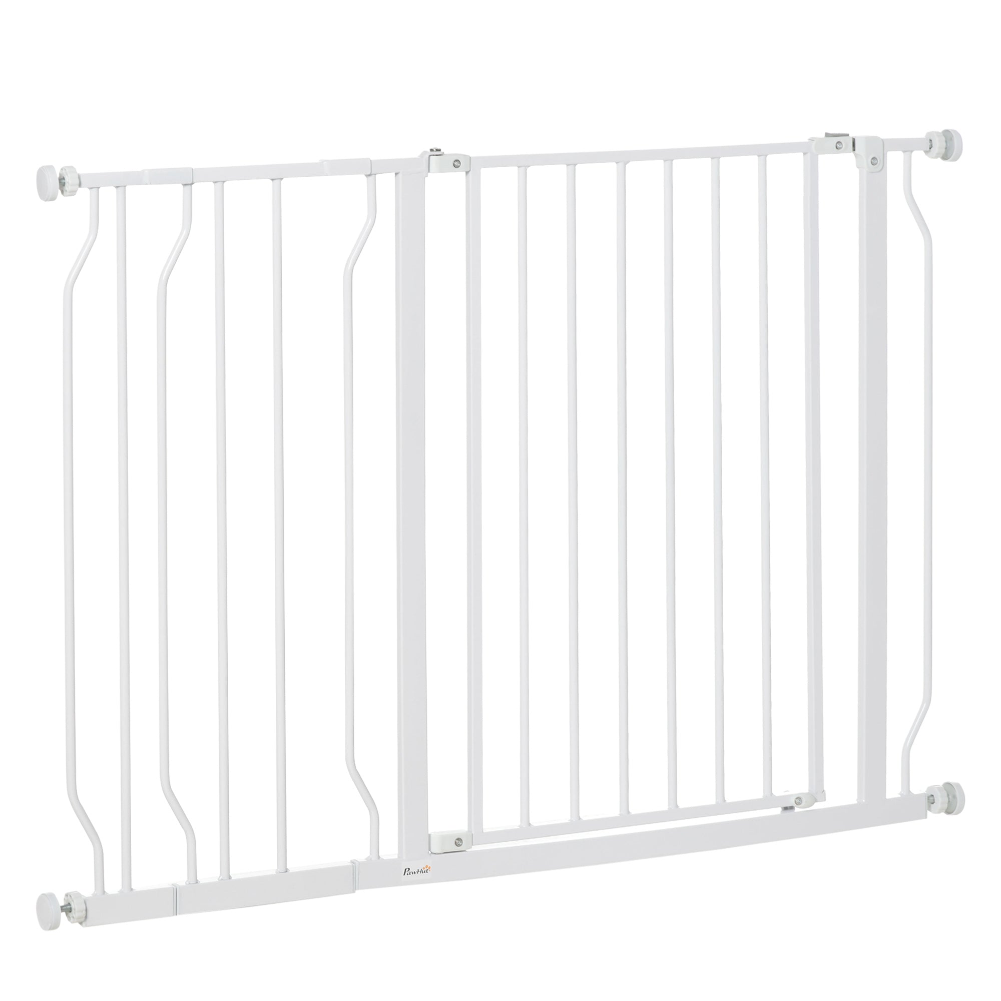 PawHut Wide Dog Safety Gate, with Door Pressure, for Doorways, Hallways, Staircases - White