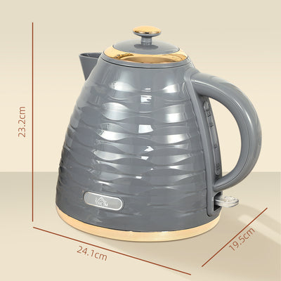 HOMCOM 3kW Rapid Boil Honeycomb Kettle - Grey 