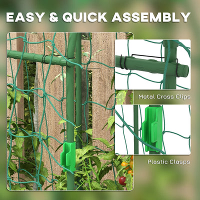 Outsunny 183 cm Tall Metal Garden Trellis, Arch Trellis for Climbing Plants Outdoor with Climbing Net 
