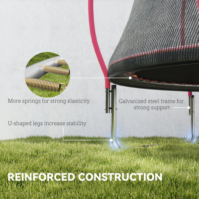 SPORTNOW 10ft Outdoor Trampoline with Enclosure Net, Spring Cover, Pink 