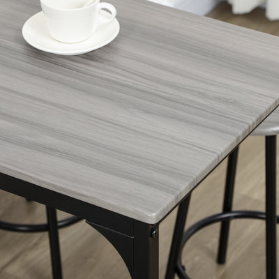 HOMCOM Five-Piece Industrial-Style Bar Table Set - Grey/Black 
