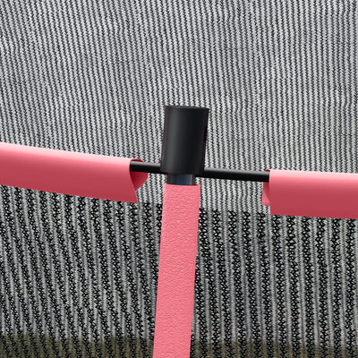 SPORTNOW 10ft Outdoor Trampoline with Enclosure Net, Spring Cover, Pink 