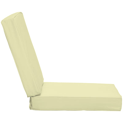 Outsunny Set of 2 Garden Seat and Back Cushion Set, Replacement Cushions for Outdoor Furniture with Seat Cushion and Back Cushion, Cream White 