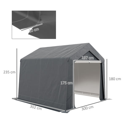 Outsunny 3.6 x 2.1m Portable Outdoor Shed, with Window - Dark Grey 