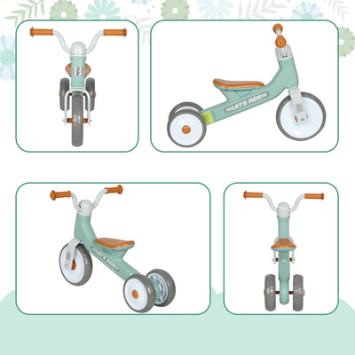 AIYAPLAY Toddler Balance Bike with No Pedal, 3 Silence Wheels for 12-36 Months Boys and Girls, Indoor Outdoor, Green 