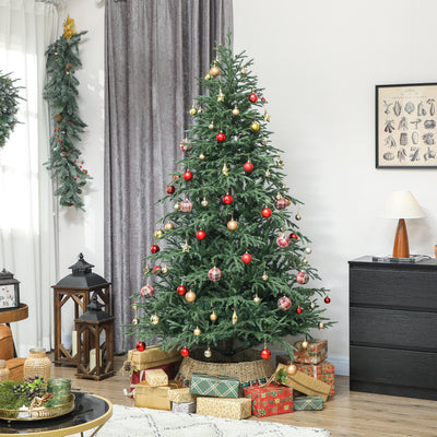HOMCOM 7 ft Full Spruce Christmas Tree with Realistic Dense Tips, Easy Assembly - Green 