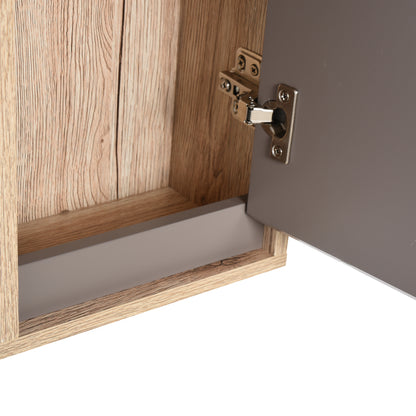 HOMCOM Bathroom Mirror Cabinet, Wall-Mounted Bathroom Cabinet with Mirror and Adjustable Inner Shelf,  57L x 14.2W x49.2H cm 