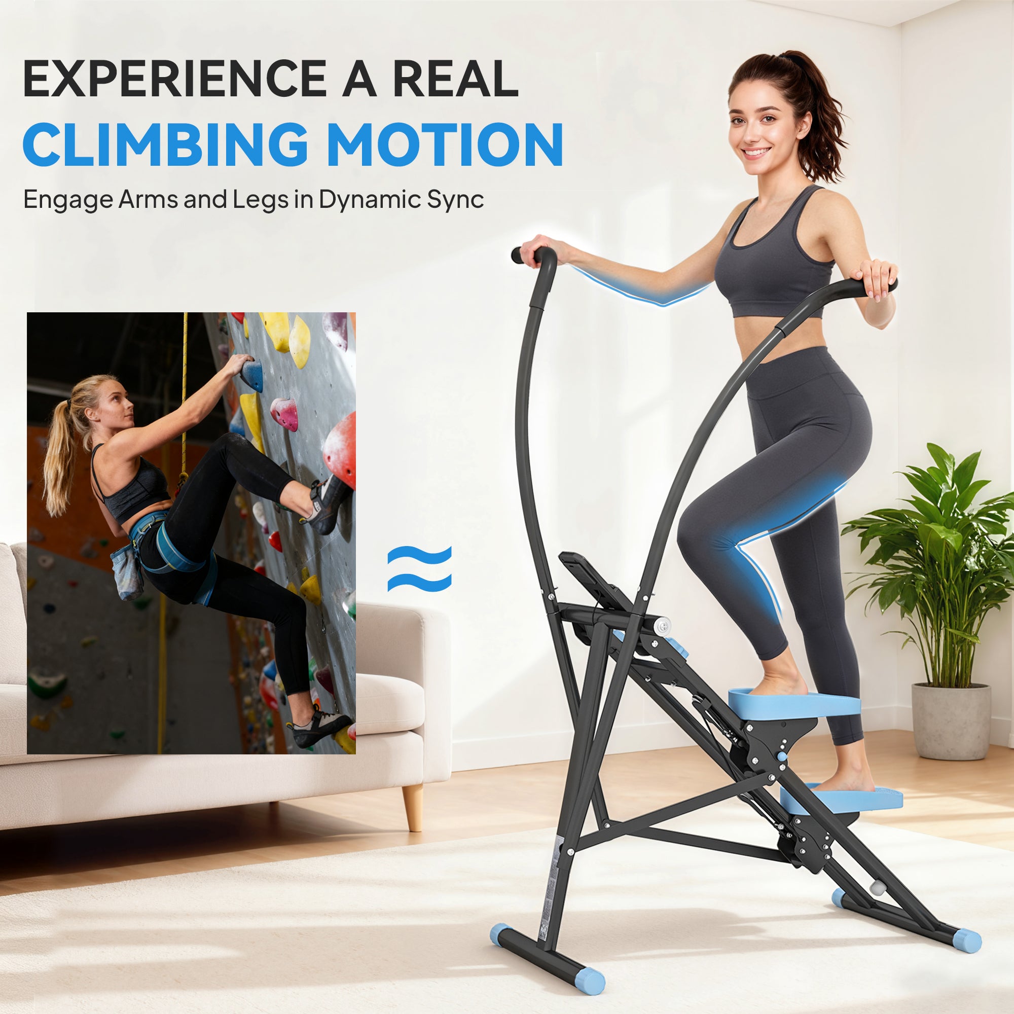 SPORTNOW Stair Stepper for Home Gym Exercise, Vertical Climber Machine with LCD Monitor & Adjustable Pedals for Workout 