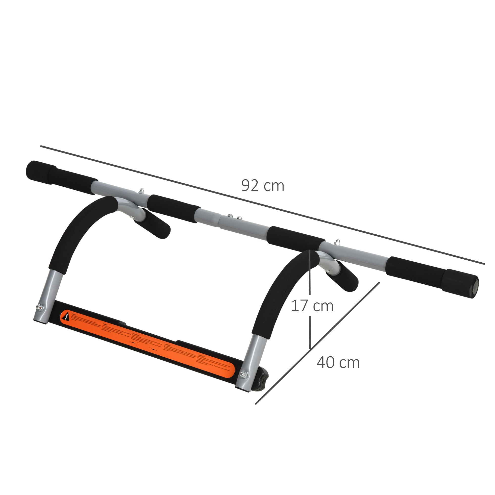 HOMCOM Pull-Up Bar for Doorway, Home Fitness Door Horizontal Push up Bar for Indoor Gym Upper Body Workout, Grey 