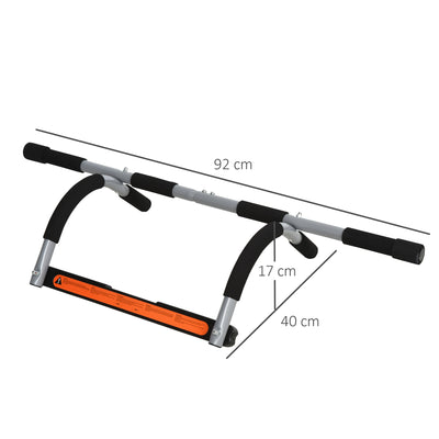 HOMCOM Pull-Up Bar for Doorway, Home Fitness Door Horizontal Push up Bar for Indoor Gym Upper Body Workout, Grey 